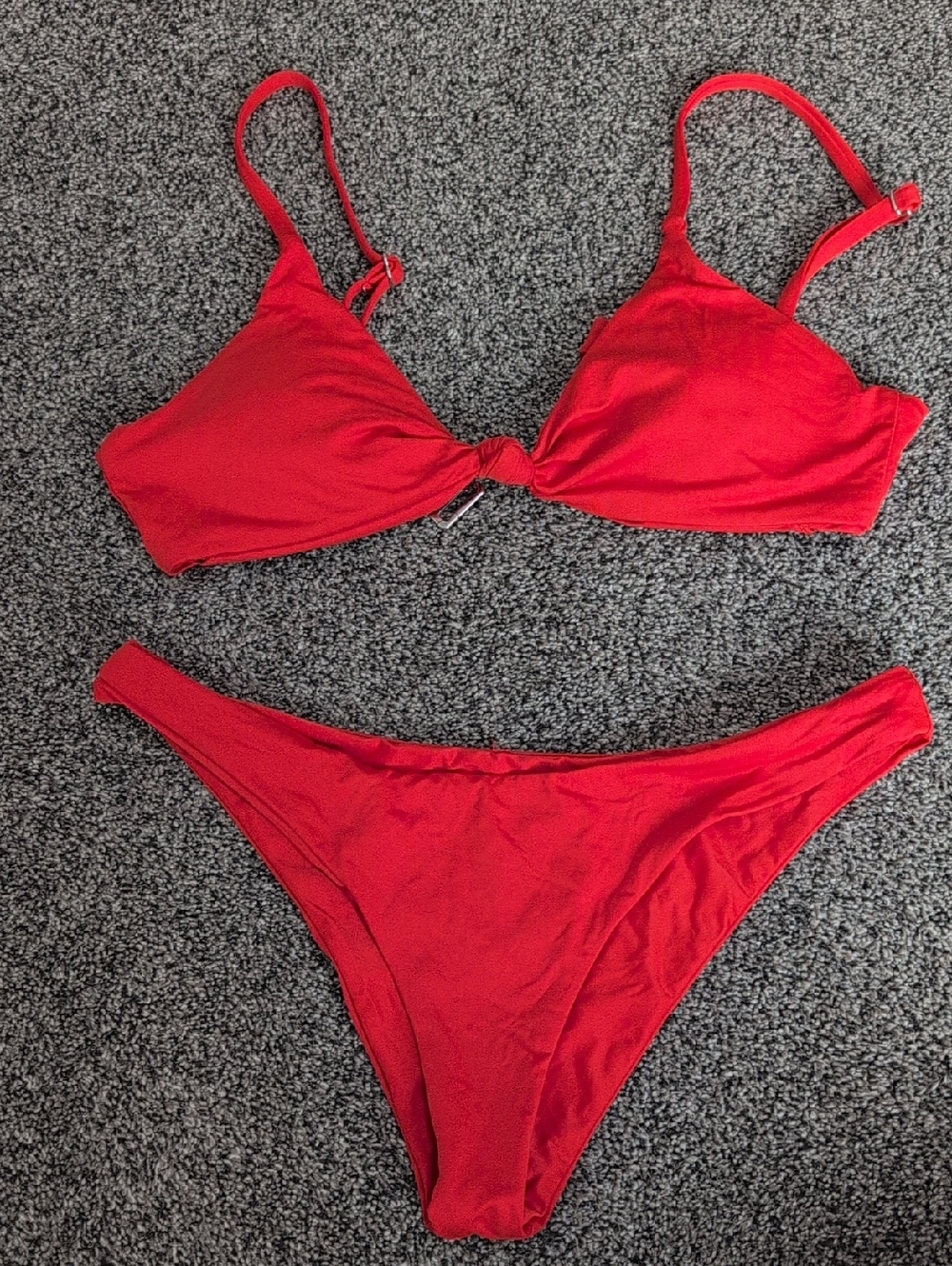 Dippin' Daisy's Bright Red Triangle Bikini Set Size Small